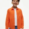 Camisa infantil de mezcla de lino y algodón