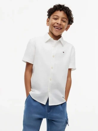 Camisa infantil de mezcla de lino y algodón