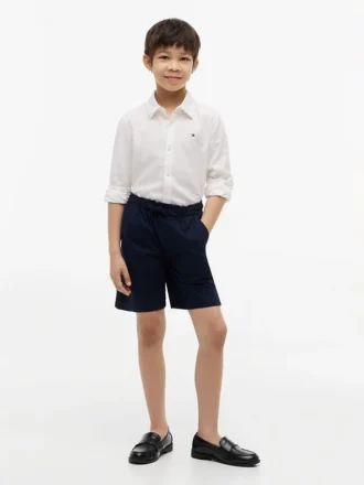 Camisa infantil de mezcla de lino y algodón