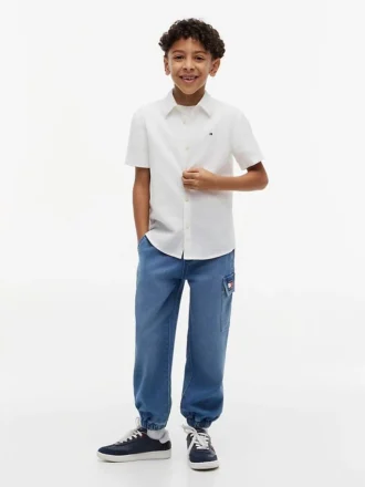Camisa infantil de mezcla de lino y algodón