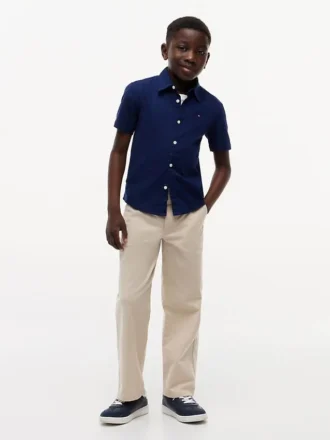 Camisa infantil de mezcla de lino y algodón