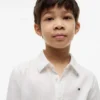 Camisa infantil de mezcla de lino y algodón
