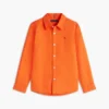 Camisa infantil de mezcla de lino y algodón