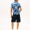 Camisa infantil de mezcla de lino y algodón con estampado floral