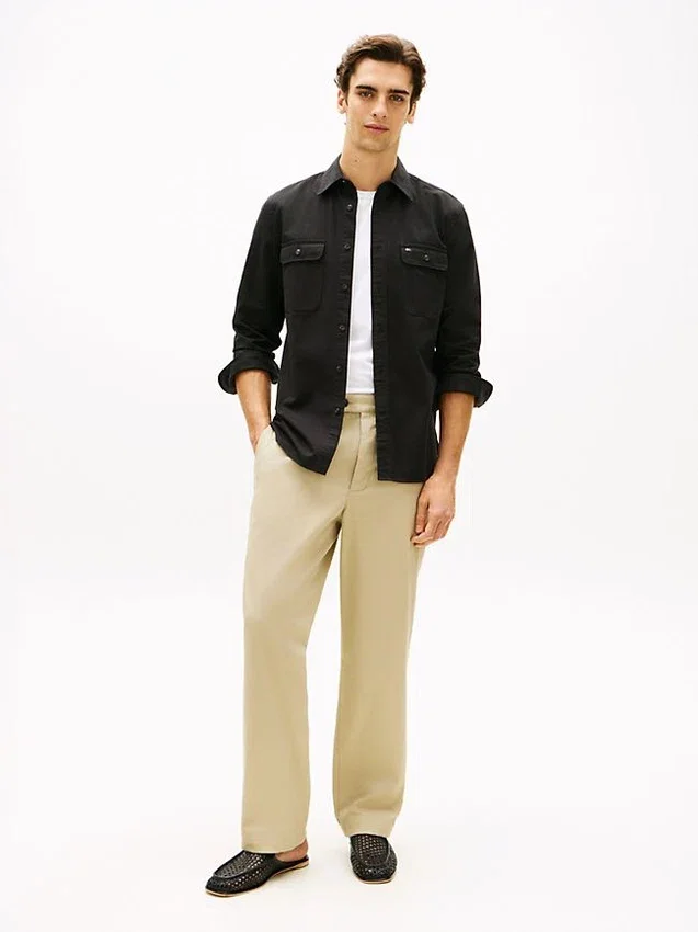 Camisa oversize de sarga cepillada de corte regular Camisa oversize de sarga cepillada de corte regular