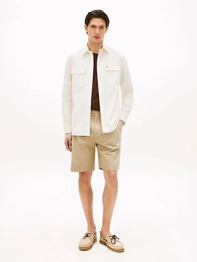 Camisa oversize de sarga cepillada de corte regular Camisa oversize de sarga cepillada de corte regular