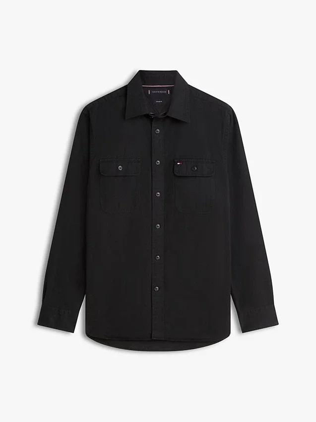 Camisa oversize de sarga cepillada de corte regular Camisa oversize de sarga cepillada de corte regular
