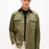 Camisa oversize de sarga slub de corte regular