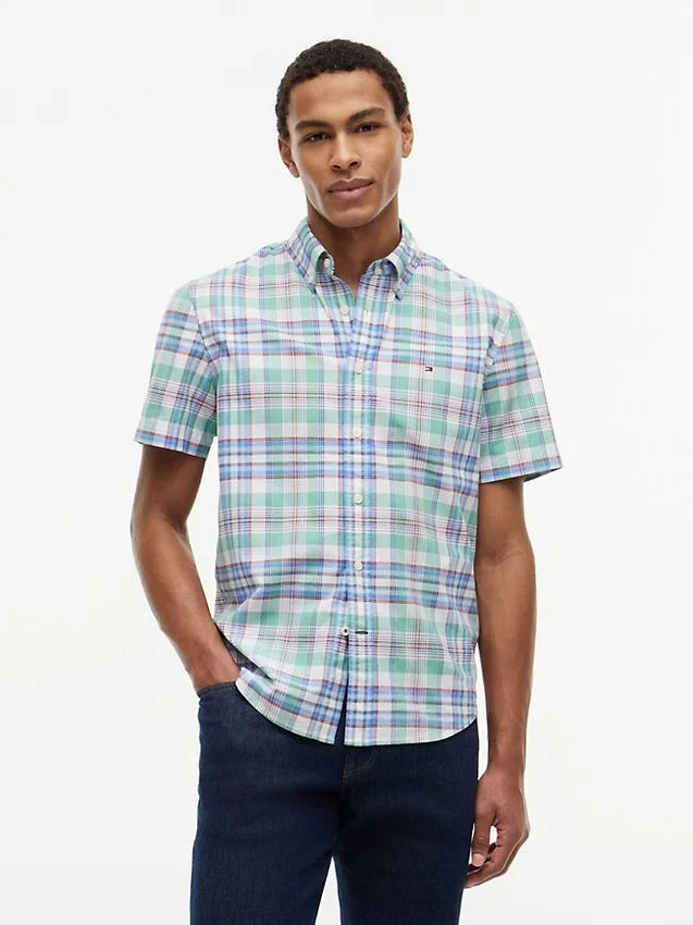 Camisa Oxford a cuadros de corte regular Camisa Oxford a cuadros de corte regular