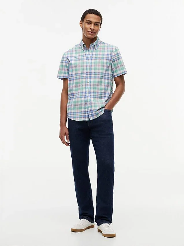 Camisa Oxford a cuadros de corte regular Camisa Oxford a cuadros de corte regular