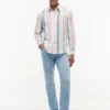 Camisa Oxford a rayas de corte regular