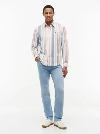 Camisa Oxford a rayas de corte regular
