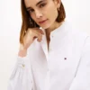 Camisa Oxford corta con ribete de volantes