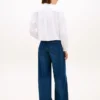 Camisa Oxford corta con ribete de volantes