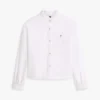 Camisa Oxford corta con ribete de volantes