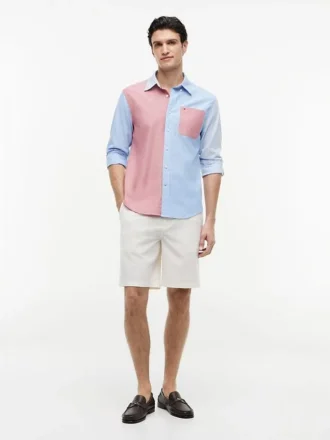 Camisa Oxford de corte regular con bloques de color