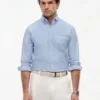 Camisa Oxford de corte regular con rayas y bolsillos Camisa Oxford de corte regular con rayas y bolsillos