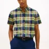 Camisa Oxford de cuadros llamativos de corte regular Camisa Oxford de cuadros llamativos de corte regular