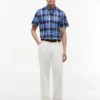 Camisa Oxford de cuadros llamativos de corte regular Camisa Oxford de cuadros llamativos de corte regular