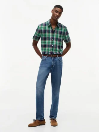 Camisa Oxford de cuadros llamativos de corte regular