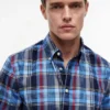 Camisa Oxford de cuadros llamativos de corte regular Camisa Oxford de cuadros llamativos de corte regular
