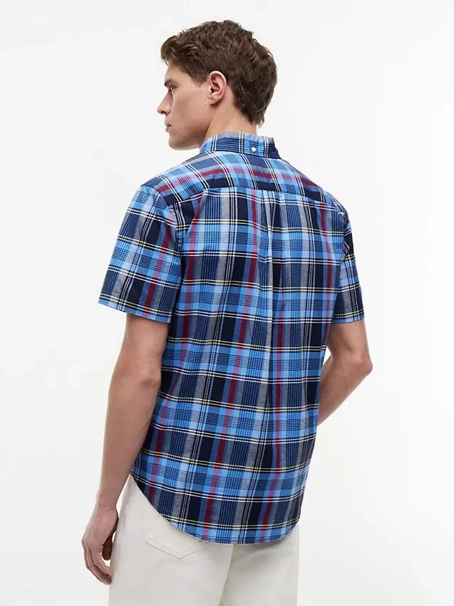 Camisa Oxford de cuadros llamativos de corte regular Camisa Oxford de cuadros llamativos de corte regular