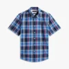Camisa Oxford de cuadros llamativos de corte regular Camisa Oxford de cuadros llamativos de corte regular