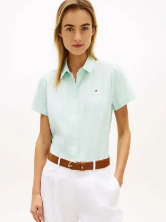 Camisa Oxford de manga corta