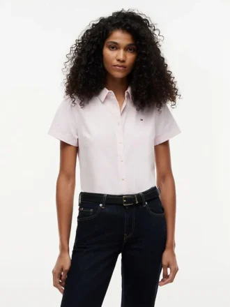 Camisa Oxford de manga corta