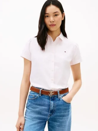 Camisa Oxford de manga corta