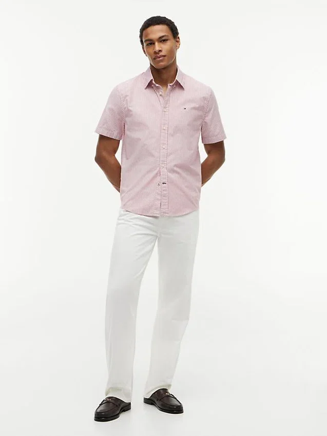 Camisa Oxford de manga corta a rayas Camisa Oxford de manga corta a rayas