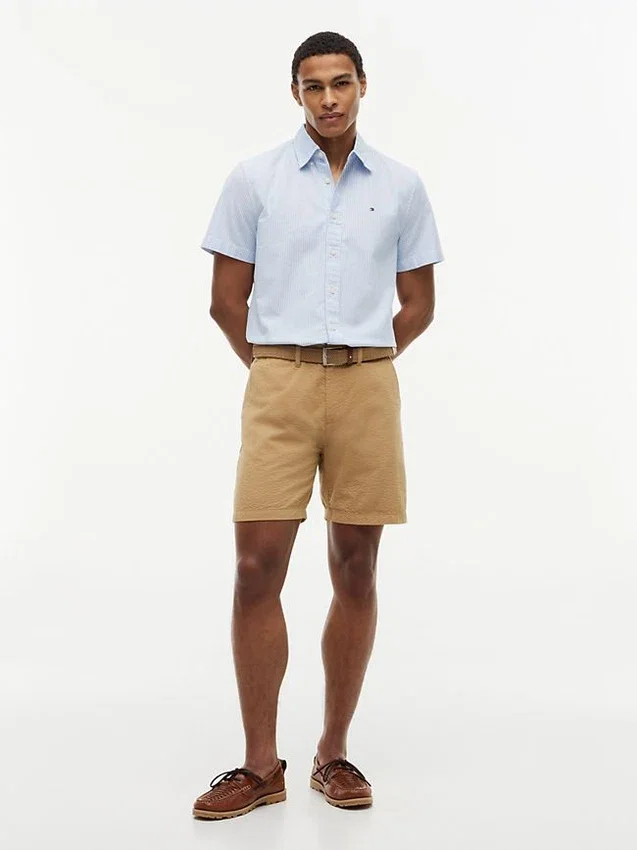 Camisa Oxford de manga corta a rayas Camisa Oxford de manga corta a rayas