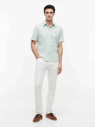 Camisa Oxford de manga corta a rayas
