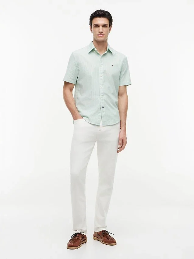 Camisa Oxford de manga corta a rayas Camisa Oxford de manga corta a rayas
