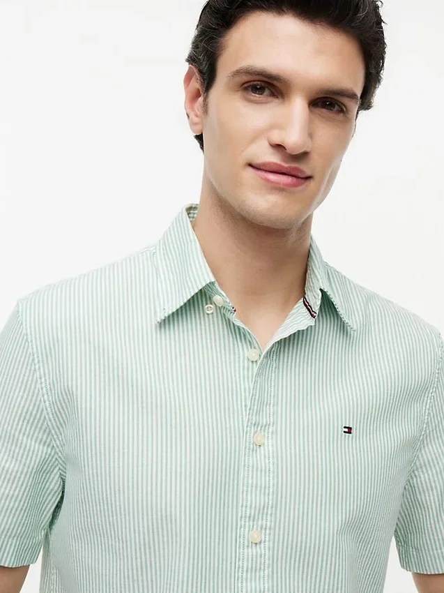 Camisa Oxford de manga corta a rayas Camisa Oxford de manga corta a rayas