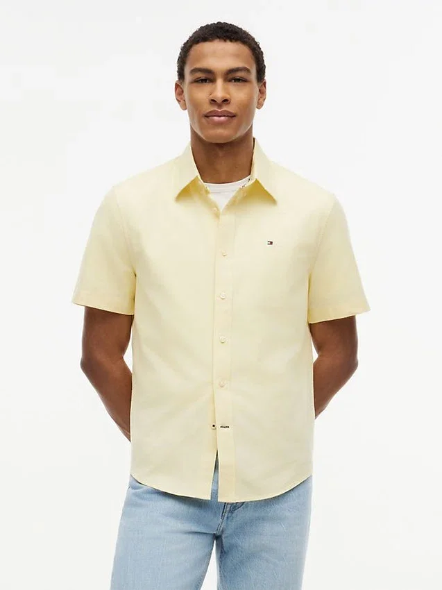 Camisa Oxford de pantalones cortos de corte regular Camisa Oxford de pantalones cortos de corte regular