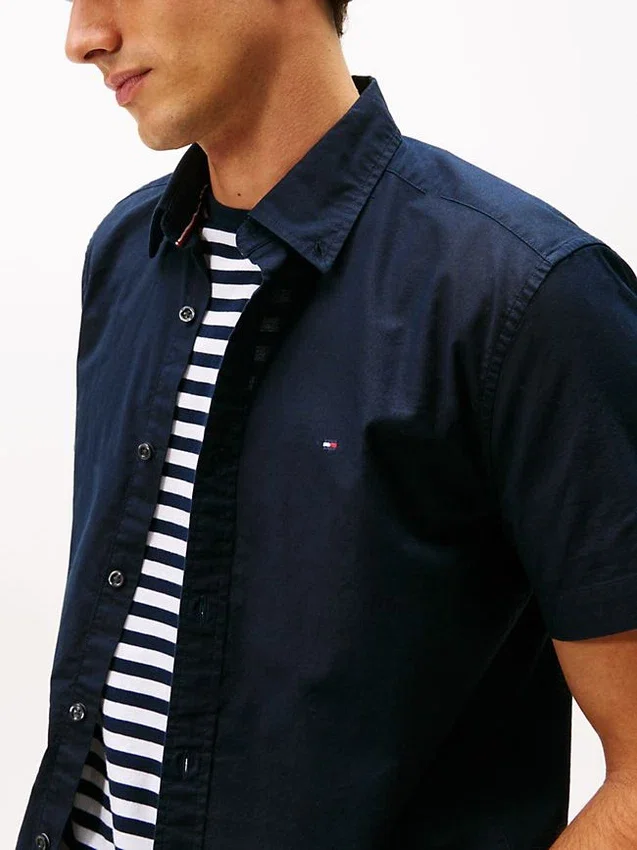 Camisa Oxford de pantalones cortos de corte regular Camisa Oxford de pantalones cortos de corte regular