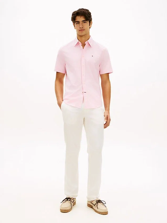 Camisa Oxford de pantalones cortos de corte regular Camisa Oxford de pantalones cortos de corte regular