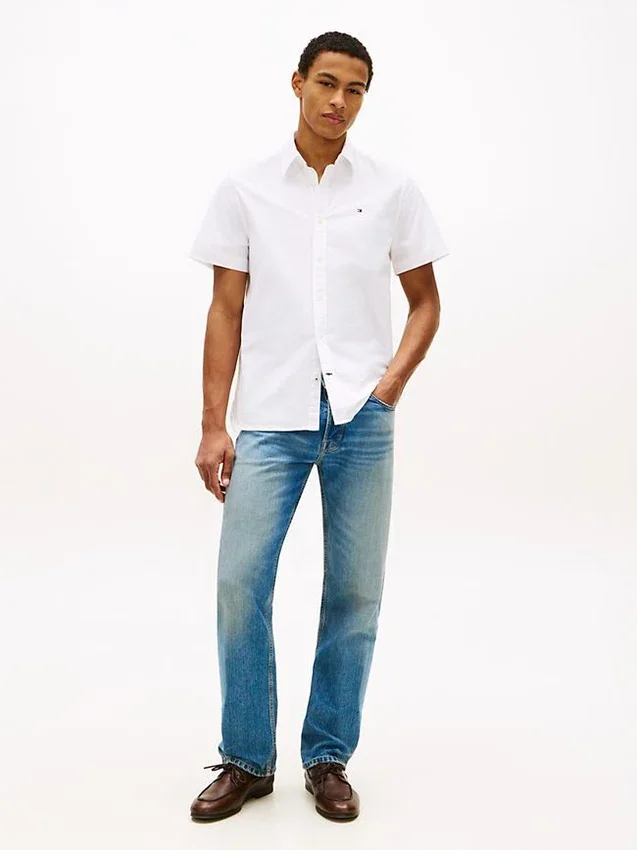 Camisa Oxford de pantalones cortos de corte regular Camisa Oxford de pantalones cortos de corte regular
