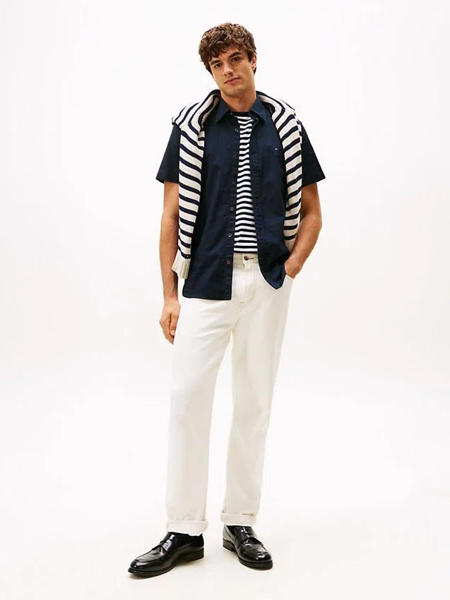 Camisa Oxford de pantalones cortos de corte regular Camisa Oxford de pantalones cortos de corte regular