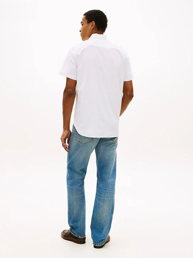 Camisa Oxford de pantalones cortos de corte regular Camisa Oxford de pantalones cortos de corte regular