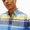 Camisa Oxford elástica a cuadros de corte regular Camisa Oxford elástica a cuadros de corte regular