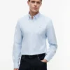Camisa Oxford elástica a rayas de corte regular Camisa Oxford elástica a rayas de corte regular
