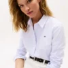 Camisa Oxford elástica a rayas de corte regular Camisa Oxford elástica a rayas de corte regular