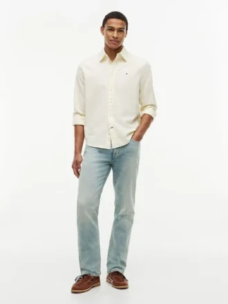 Camisa Oxford elástica a rayas de corte regular