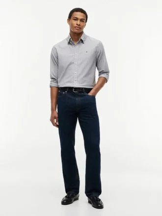 Camisa Oxford elástica a rayas de corte regular