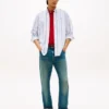 Camisa Oxford elástica a rayas de corte regular