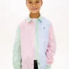 Camisa Oxford elástica a rayas mixtas para niño