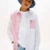 Camisa Oxford elástica a rayas mixtas para niño