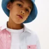 Camisa Oxford elástica a rayas mixtas para niño